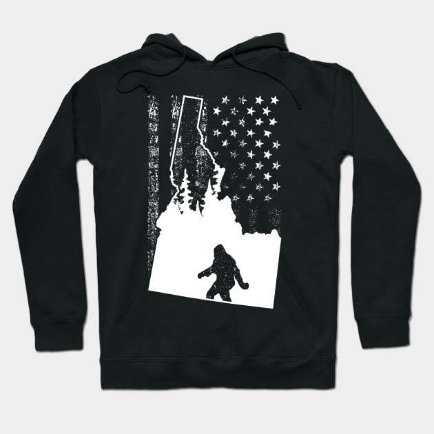 Idaho Bigfoot American Flag Hoodie by Tesszero